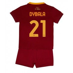 AS Roma Paulo Dybala #21 babykläder Hemmatröja barn 2022-23 Korta ärmar (+ Korta byxor)